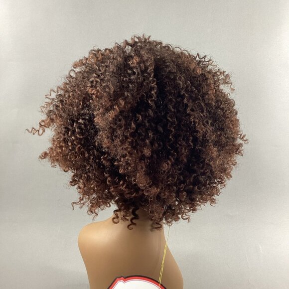 Sydney Short Curly #T1B/30 Black Honey Brown Remi Quality Full Wig - Picture 4 of 9